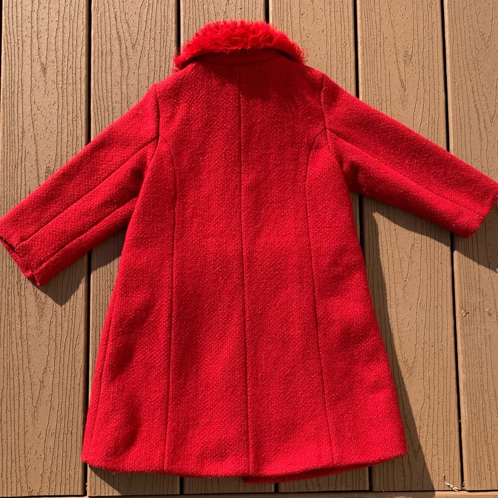 CHILDRENS PLACE GIRLS RED WOOL COAT SIZE 4T - Picture 6 of 6